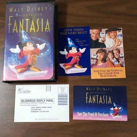 Walt Disney Fantasia Black Diamond VHS Tape Christmas Lead‎ '91